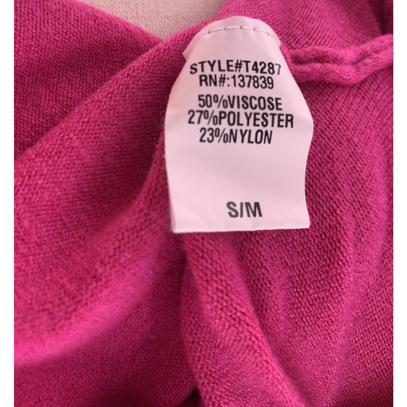 Dreamers By Debut Hot Pink Soft Crop Sweater Top Lightweight S/M - Picture 7 of 9